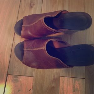 Brown wedges. Worn in and super comfy